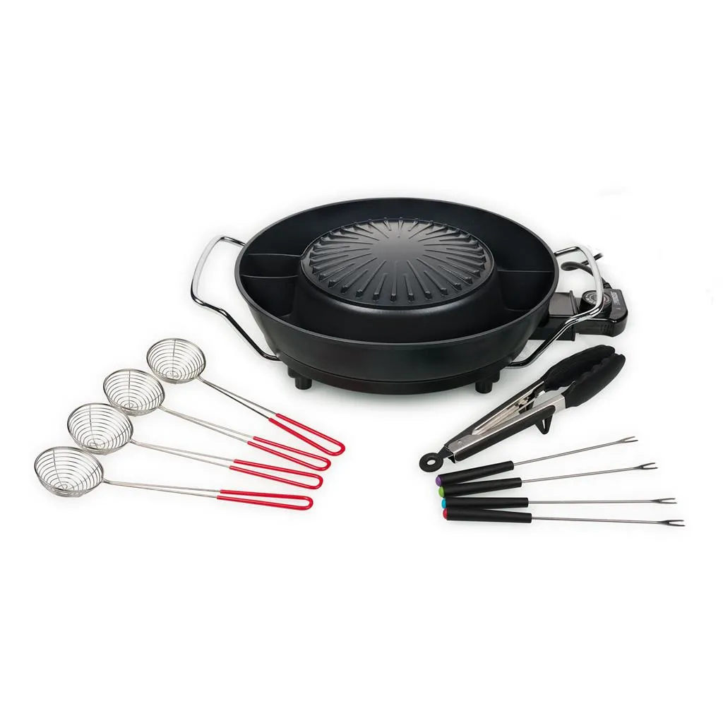 TRISTAR PZ-9131 Electric Hot Pot and Korean Grill, 3 l, 1800 w, Black