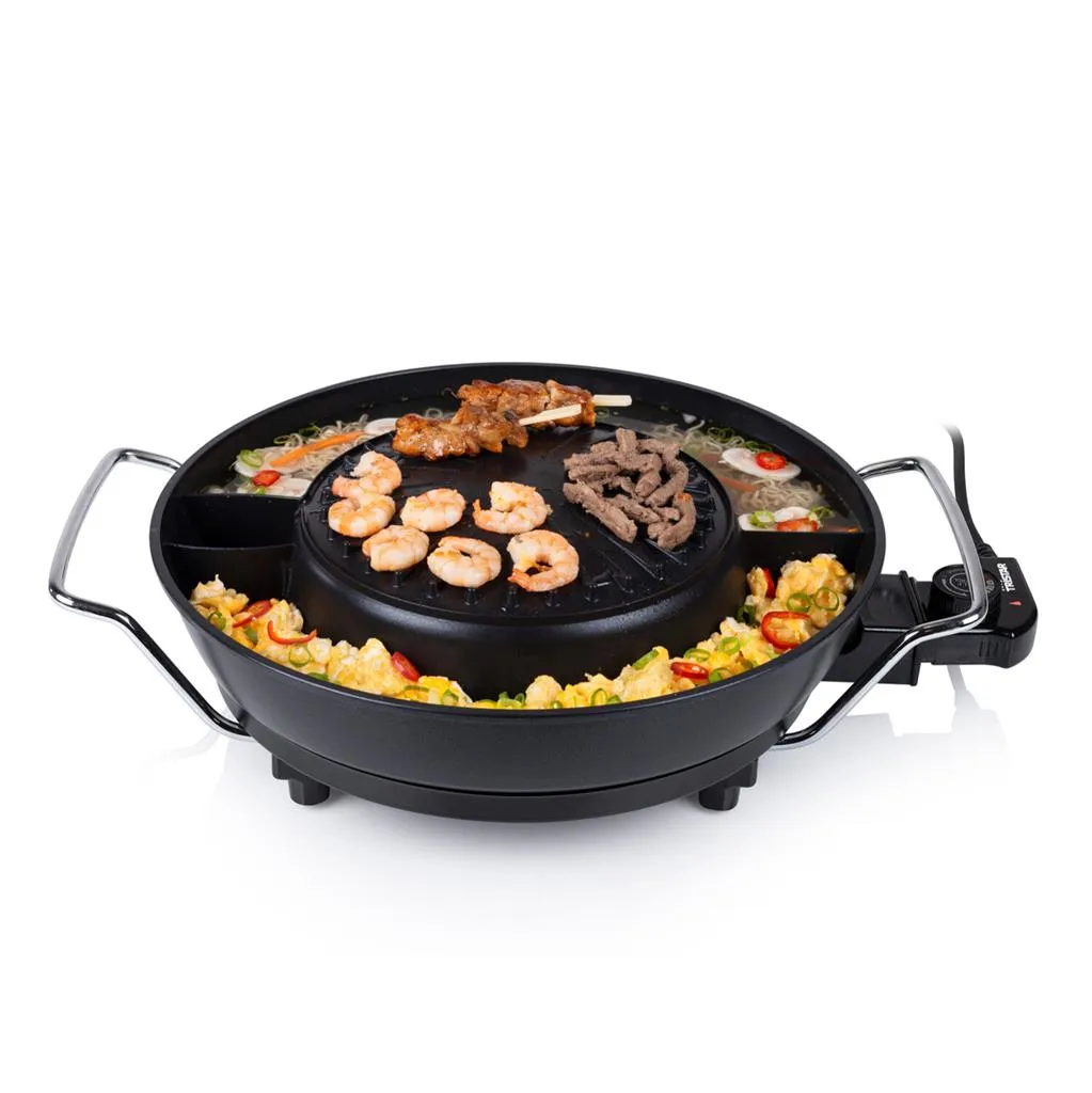 TRISTAR PZ-9131 Electric Hot Pot and Korean Grill, 3 l, 1800 w, Black