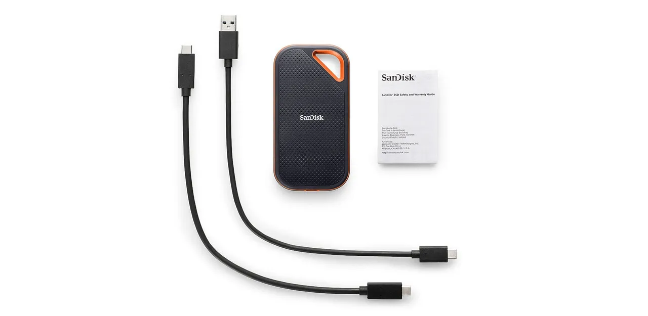 SanDisk Extreme PRO 2 TB extern SSD med USB 3.2 Gen 2 (USB-C), robust, med h&aring;rdvarukryptering, svart