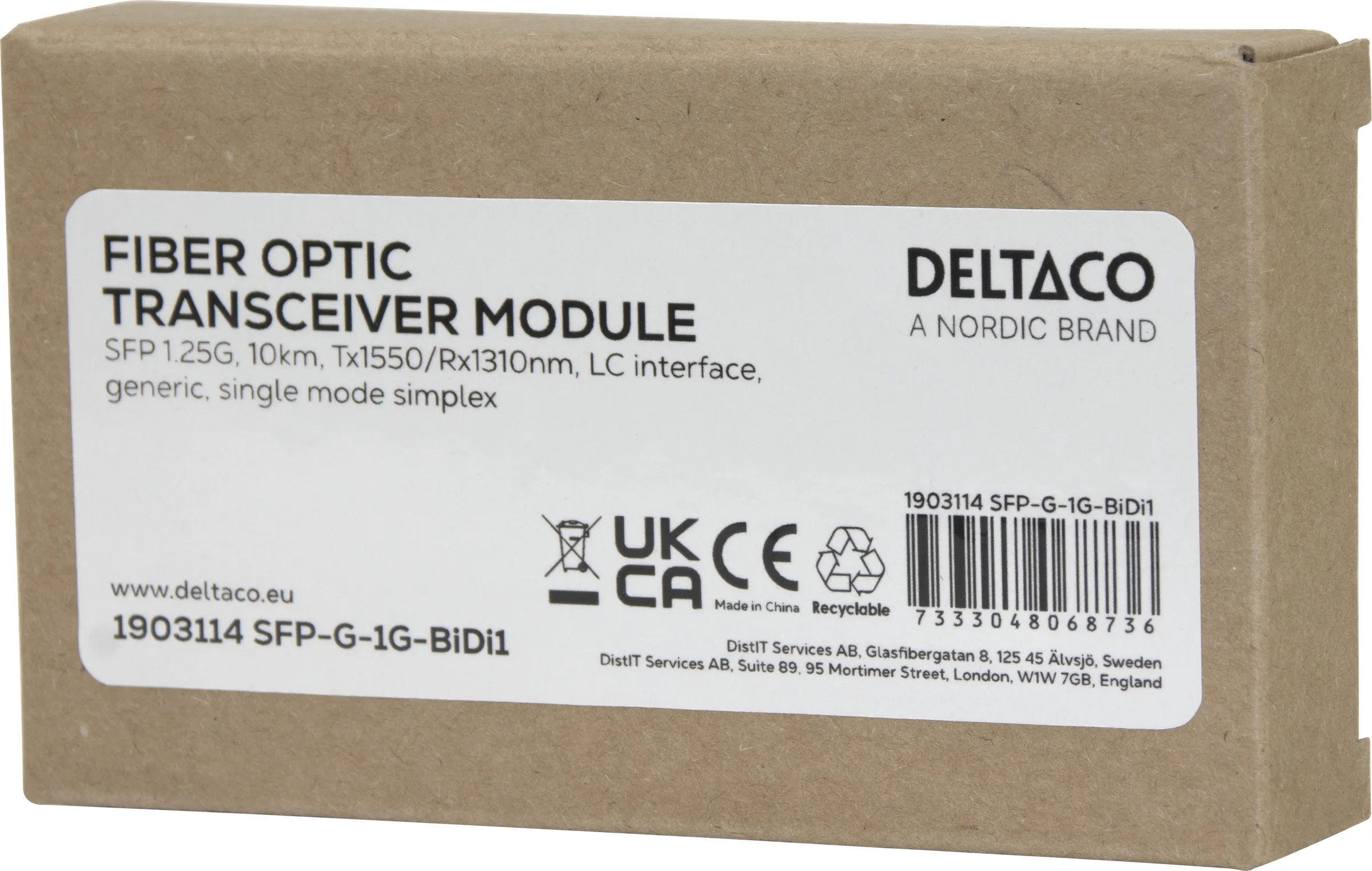 Deltaco 1000BASE-BX-D LC-LC 10000m -valokuitukaapeli