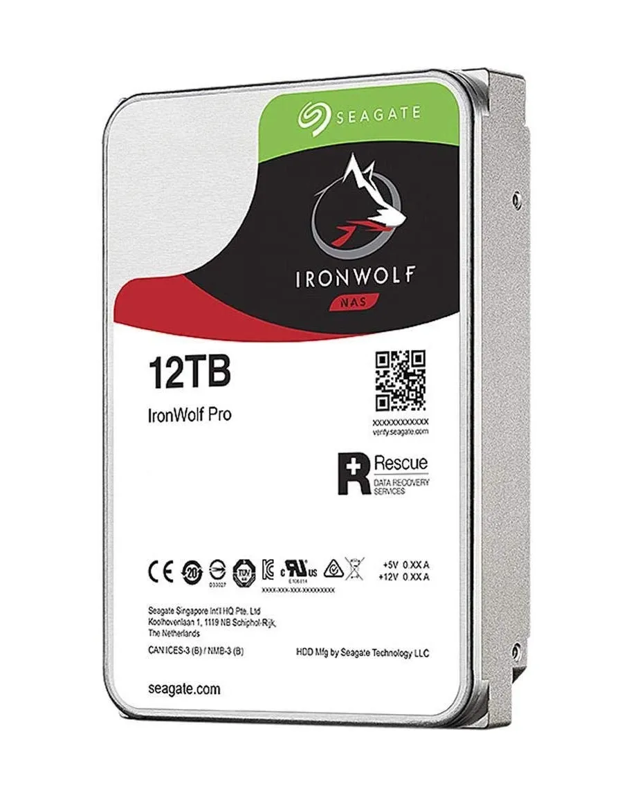 Seagate IronWolf Pro 3.5", 12 TB, 7200 RPM, 256 MB, 300 WRL - h&aring;rddisk (NAS)