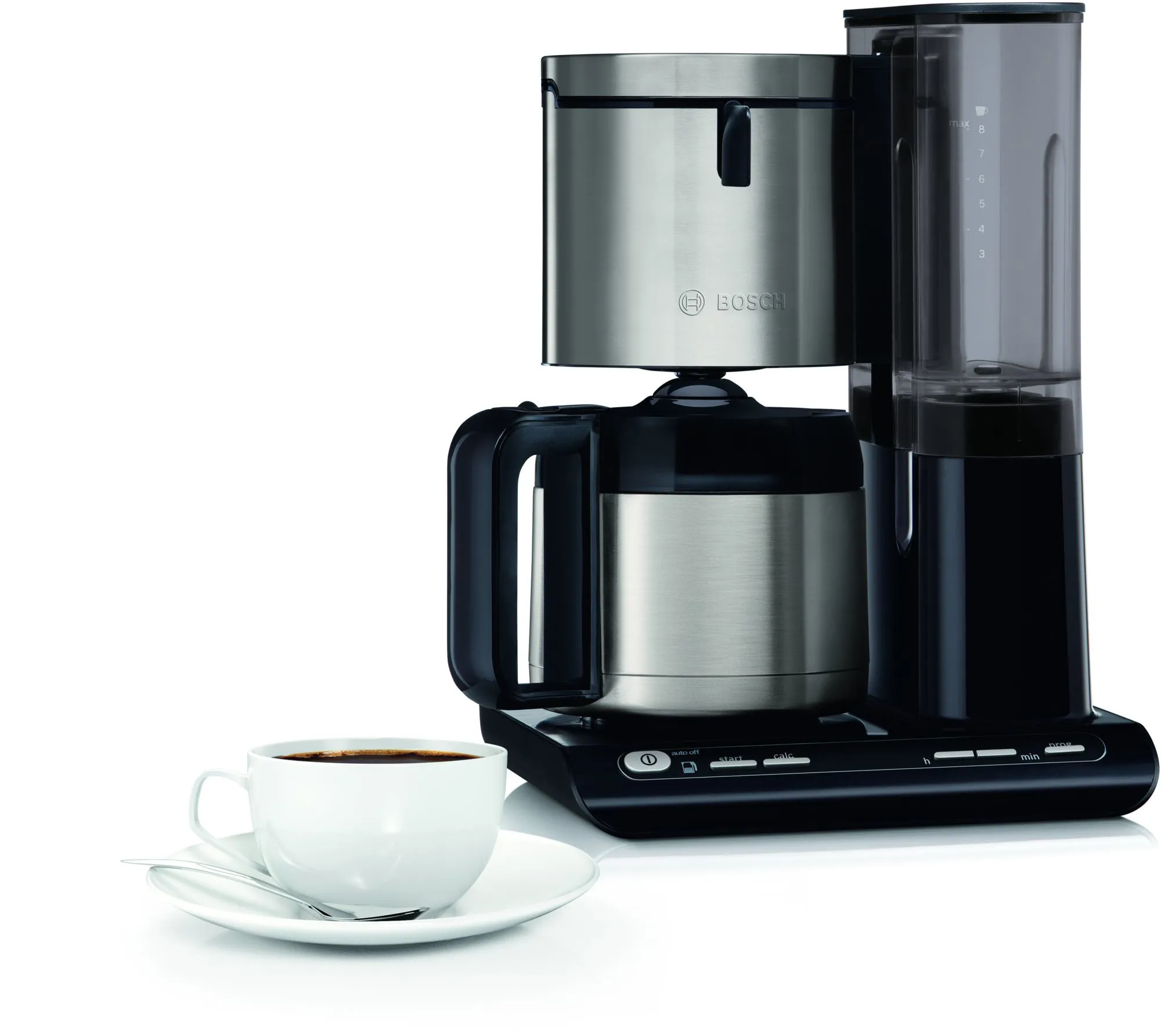 Bosch Styline TKA8A683 - coffee maker, Black, Stainless steel