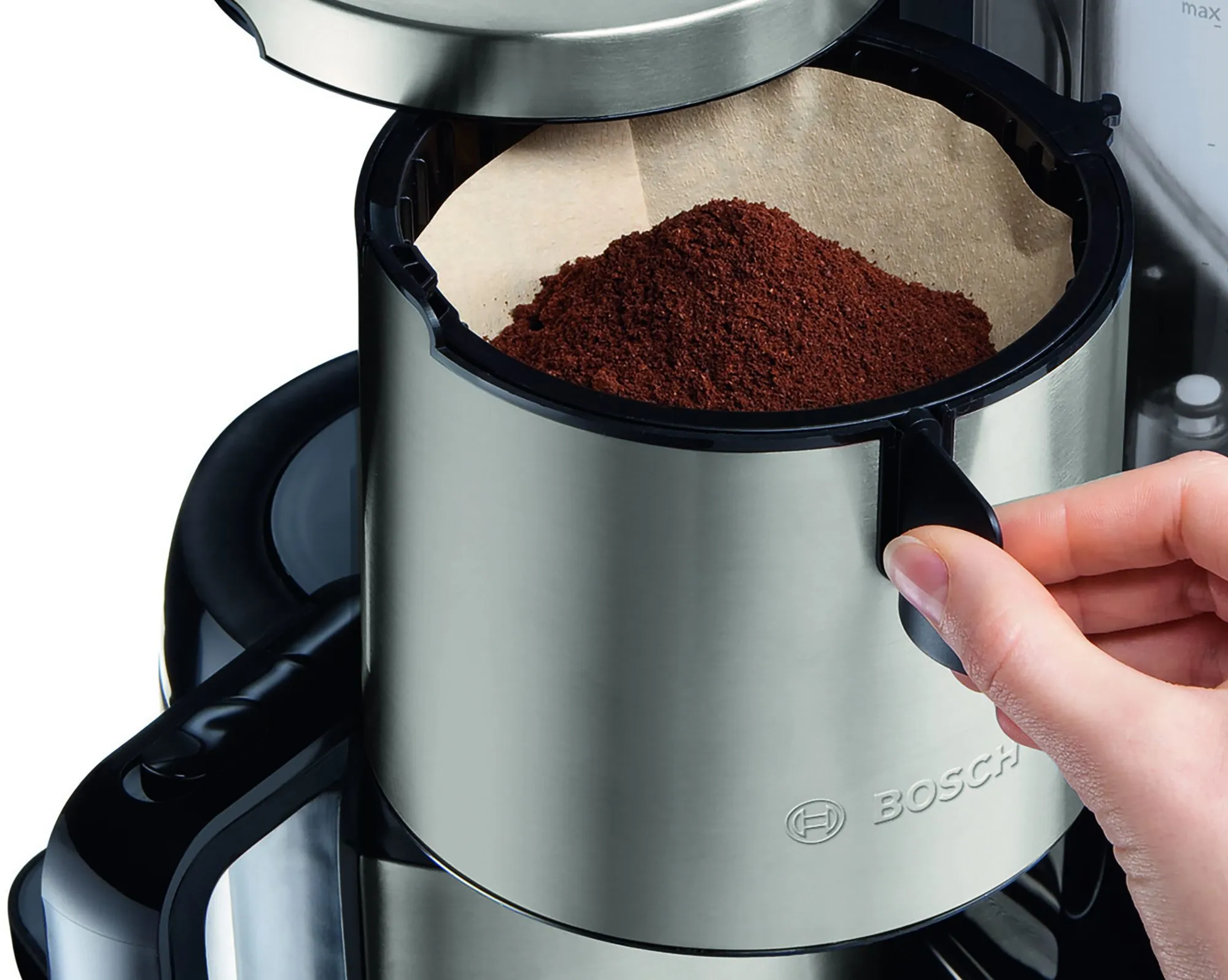 Bosch Styline TKA8A683 - coffee maker, Black, Stainless steel