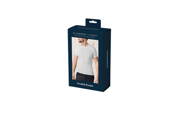 SWEDISH POSTURE T-Shirt Men Alignment Cotton White M