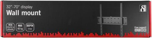 DELTACO sein&auml;kiinnike tv/n&auml;ytt&ouml;, 32&quot;-70&quot;,  max 40kg, musta