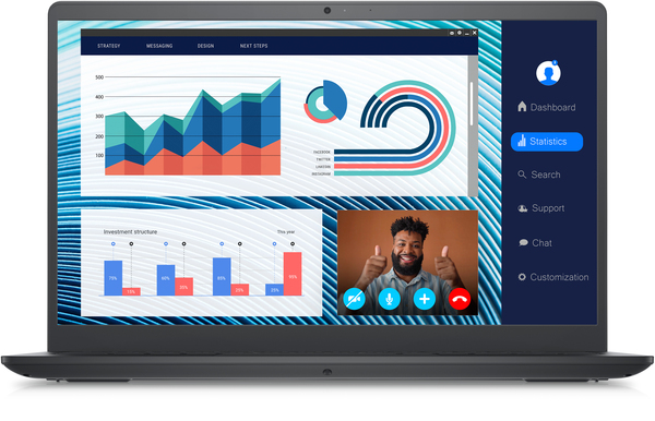 Dell Vostro 3420 14&quot; i5-1135G7, 8 Gt, 256 Gt SSD, Win 11 Pro -kannettava, Musta