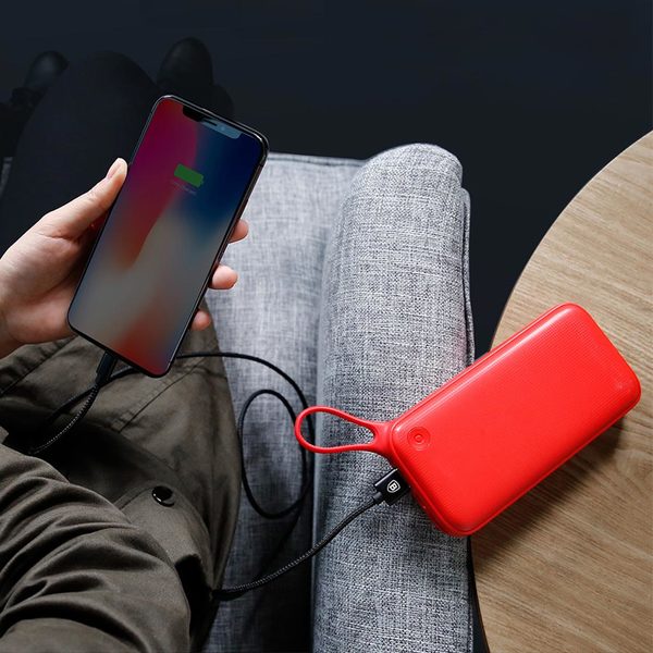 Baseus Type-C PD+QC3.0 Quick Charge Power Bank 20.000 mAh, red