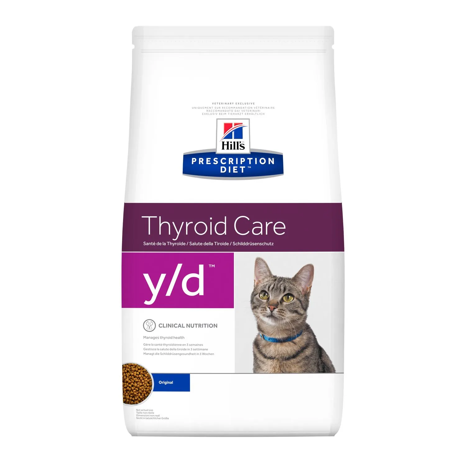 Hill's Prescription Diet Feline y/d, Kissan kuivaruoka, Adult, Kilpirauhasen hyvinvointi, 1,5 kg