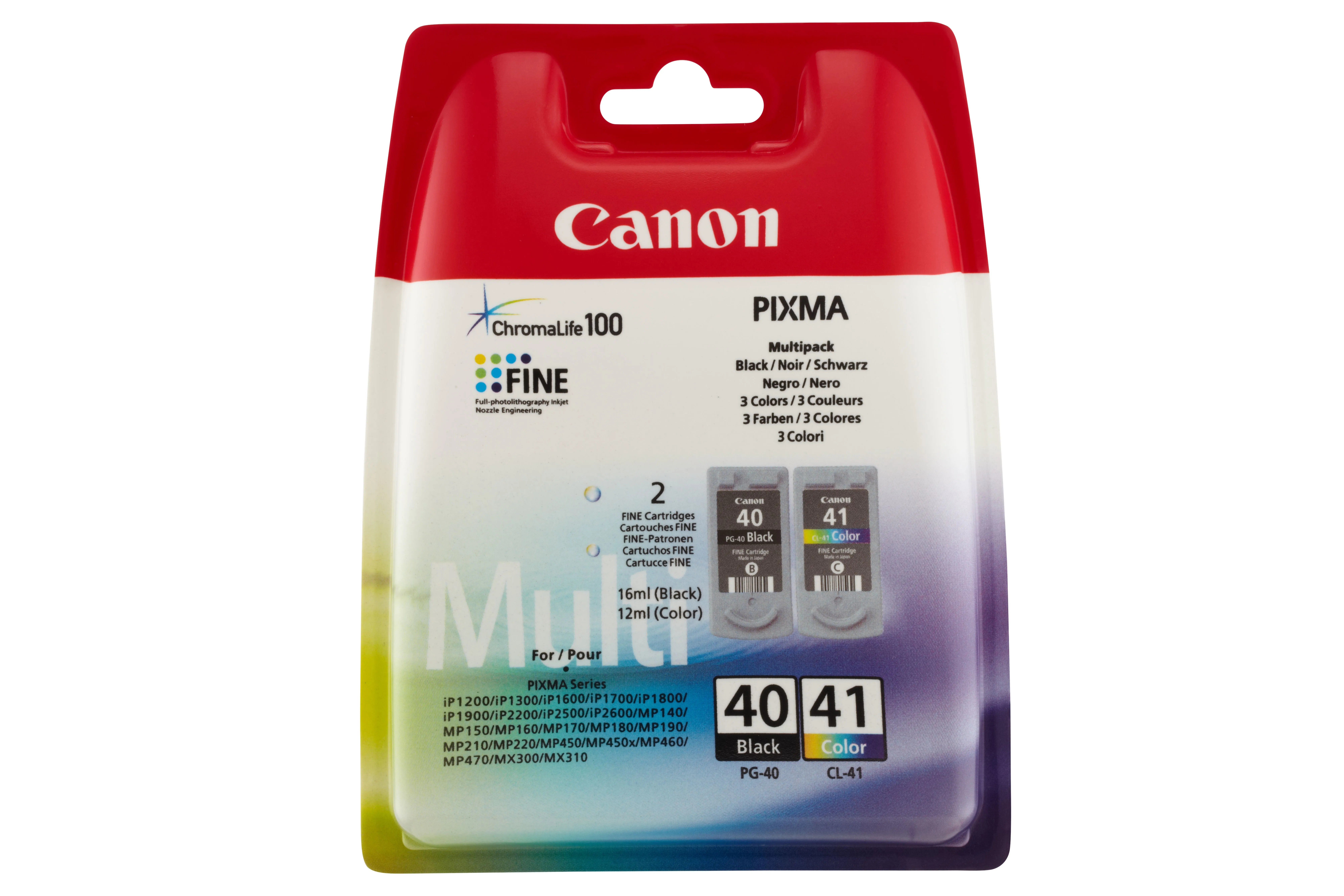 Canon PG-40/CL-41 kit med bl&auml;ckpatroner, 12 ml, svart/f&auml;rg, 2 st