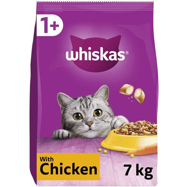 Whiskas 1+ with Chicken, Dry food for cats, Adult, 7kg