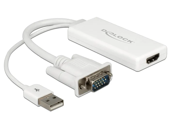 De-Lock  VGA – VGA (D-Sub) + USB - adapter, Vit