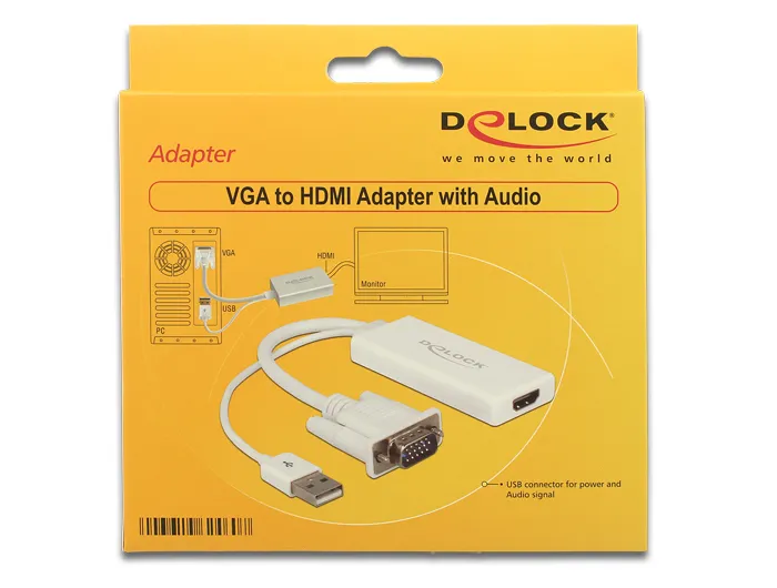 De-Lock  VGA – VGA (D-Sub) + USB - adapter, Vit