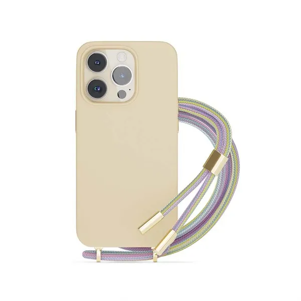 Epico Silicone Necklace, iPhone 14 Plus -suojakuori, Vaaleanpunainen