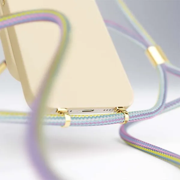 Epico Silicone Necklace, iPhone 14 Plus -suojakuori, Vaaleanpunainen