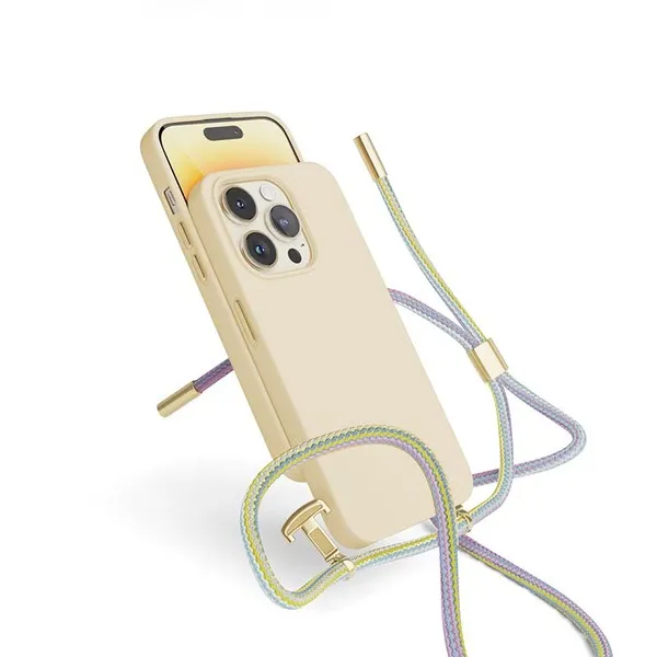 Epico Silicone Necklace, iPhone 14 Plus -suojakuori, Vaaleanpunainen