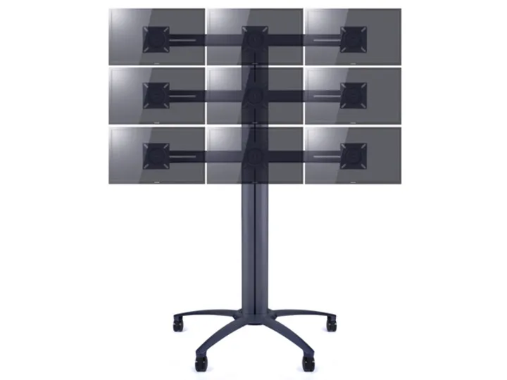 Multibrackets M Public Display Stand Triple Screen Mount - Wall mount tuotteelle LCD nestekiden&auml;ytt&ouml; / plasma TV - musta
