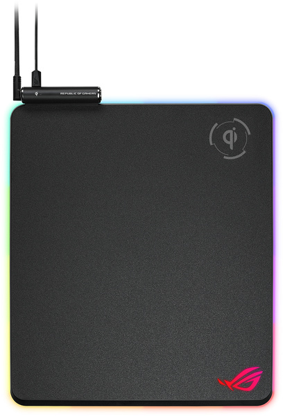 ASUS ROG Balteus Qi RGB -pelihiirimatto langattomalla latausalustalla, 320x370 mm, musta