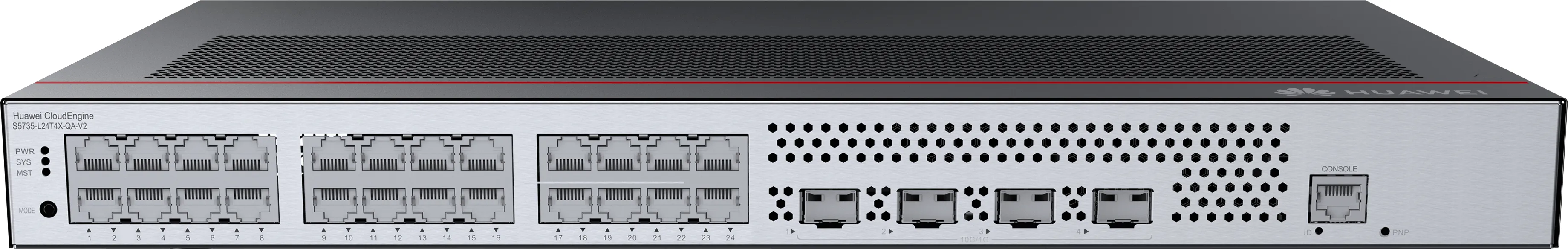 Huawei CloudEngine S5735-L24T4X-QA-V2 - Managed switch, Black, Silver