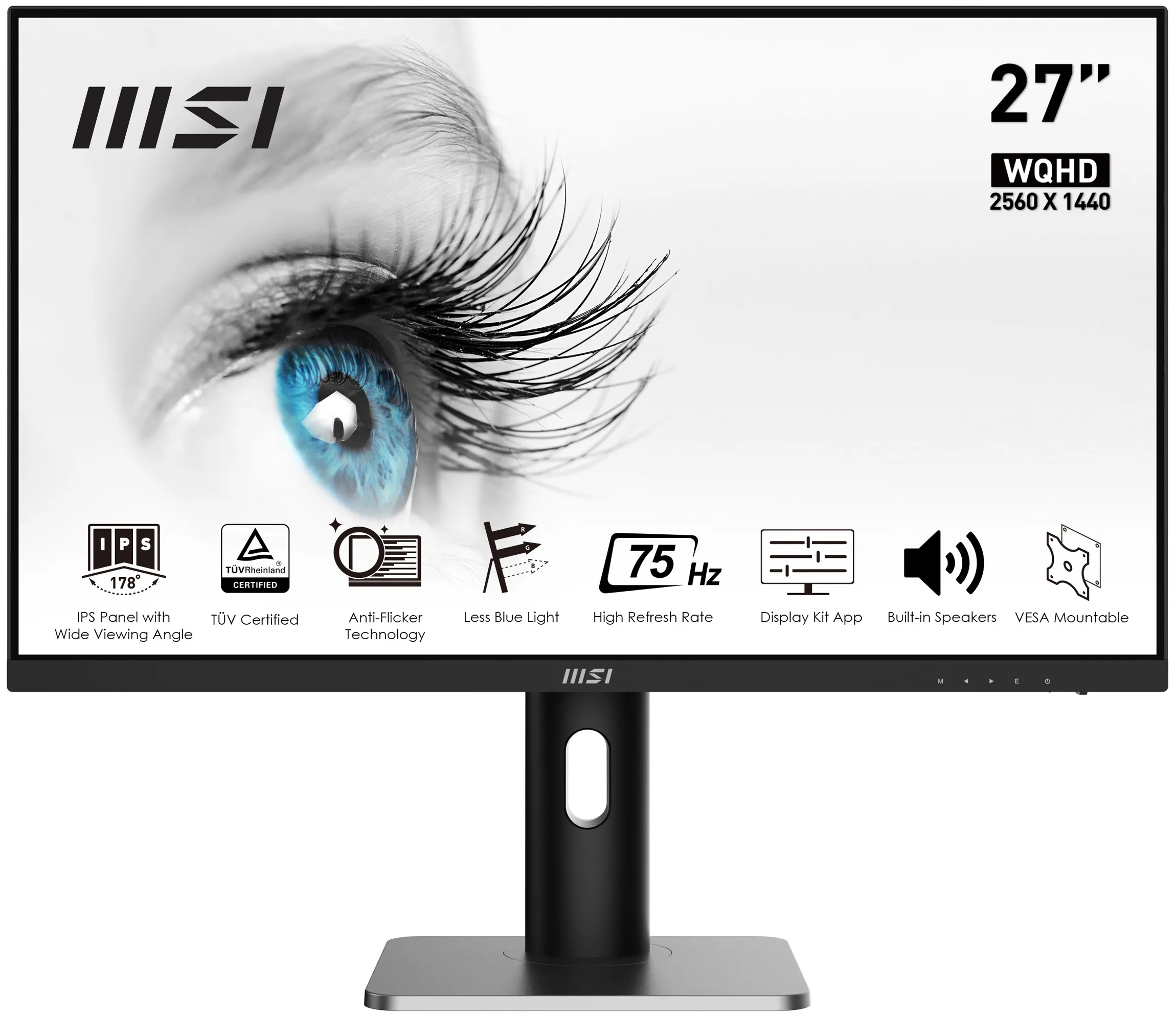 MSI 27&quot; Pro MP273QPDE QHD, IPS - monitor