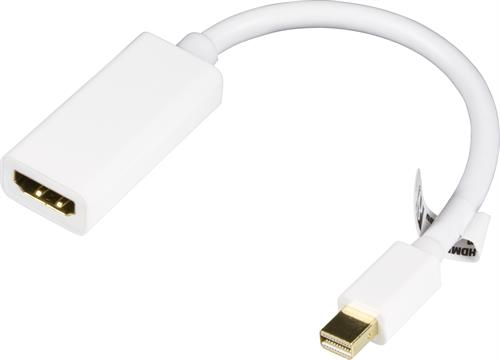 DELTACO mini DisplayPort - HDMI-sovitin,0,2m, valkoinen