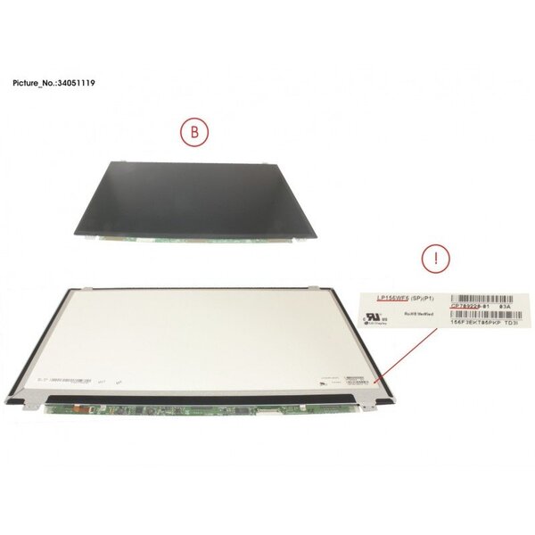 Fujitsu CP709220-XX LGD AG LP156WF6-SPP1 (FHD) -LCD-paneeli