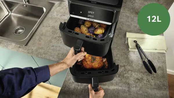 Bosch Serie 6 MAFD661B7, 12L, 2 kg, 2800W, air fryer, Black