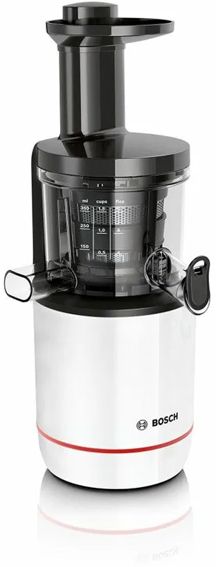 Bosch VitaExtract MESM500W -juicer, white/blackBoschin hidas mehustin VitaExtract MESM500W tekee vaikutuksen ohuella muotoilullaan ja hitaalla uuttamisella. Gen