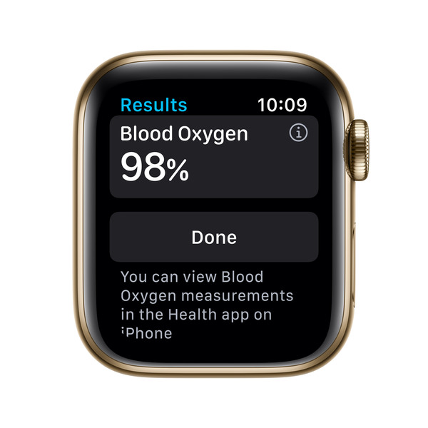 Apple Watch Series 6 GPS + Cellular, 40mm Gold Stainless Steel Case with Deep Navy Sport Band
