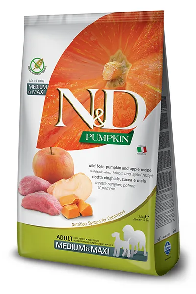 Farmina N&D Pumpkin Boar & Apple Medium & Maxi, Dry food for dogs, Adult, Grain Free, 12kg