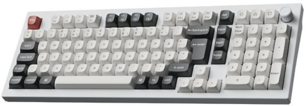 Keychron Q5 Ultra 8K 96% -langaton mekaaninen pelin&auml;pp&auml;imist&ouml;, Silk POM Brown, valkoinen