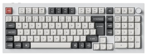Keychron Q5 Ultra 8K 96% -langaton mekaaninen pelin&auml;pp&auml;imist&ouml;, Silk POM Brown, valkoinen
