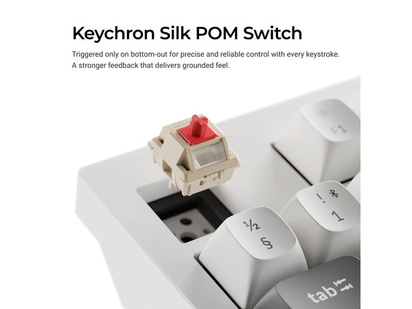 Keychron Q5 Ultra 8K 96% -langaton mekaaninen pelin&auml;pp&auml;imist&ouml;, Silk POM Brown, valkoinen