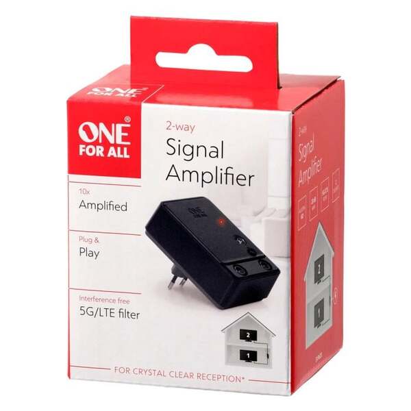 One For All SV9620 5G Signal Amplifier with 2-Way Output (20 dB)