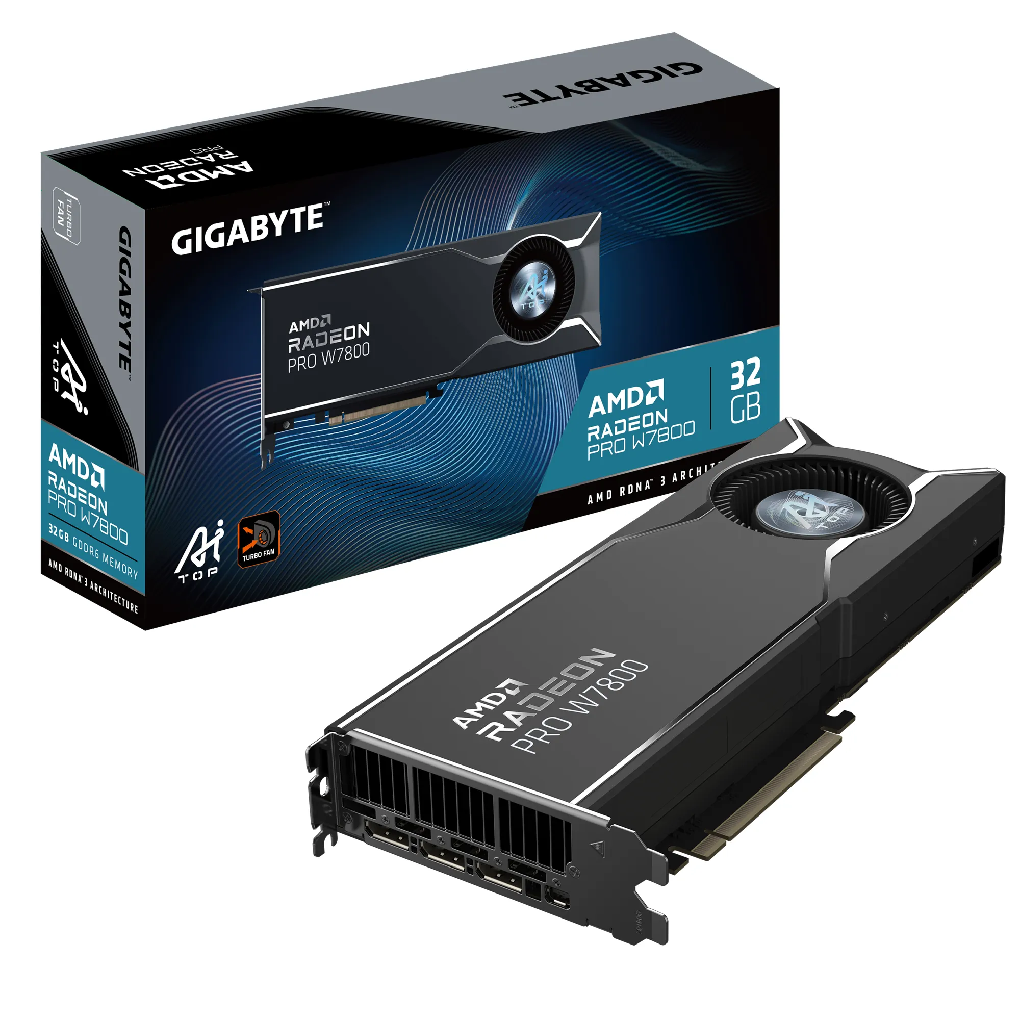 Gigabyte Radeon PRO W7800 AI TOP 32 Gt -n&auml;yt&ouml;nohjain