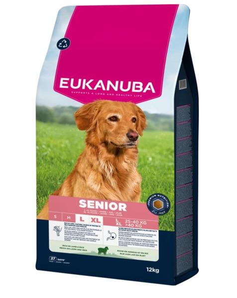 Eukanuba Senior Large Breed Lamb &amp; Rice, Dry food for dogs, 12kg