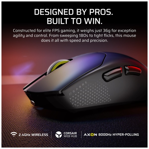 Corsair Sabre v2 PRO Wireless Gaming Mouse, Black