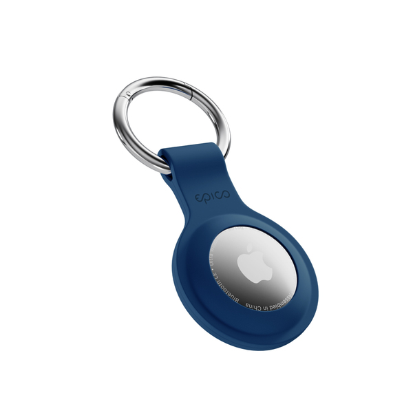 Epico Silicone Full Back Case | AirTag (1.-2. gen) | Bundle - black, white, red, dark blue | Robust Metal Ring