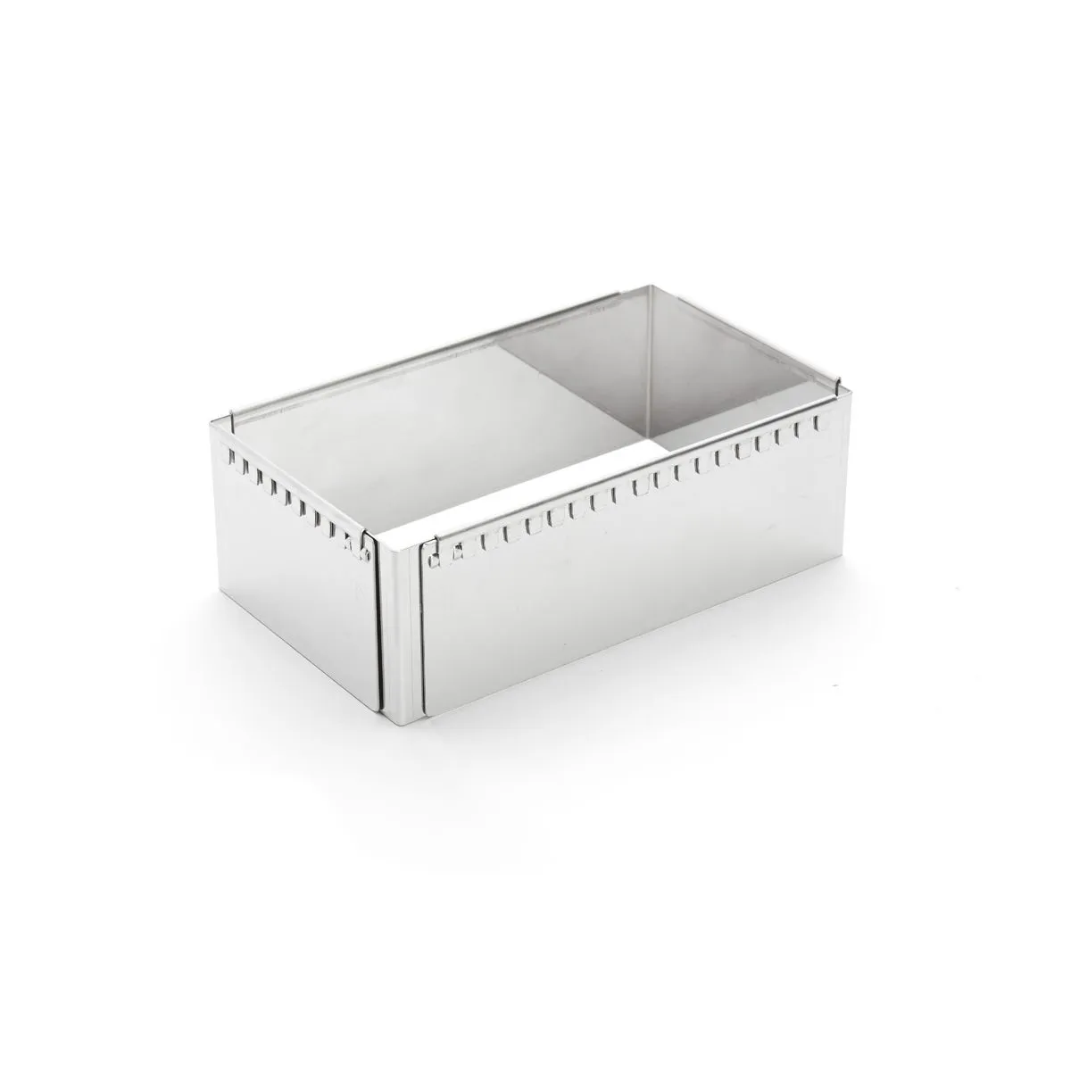 De Buyer 3013.21 S&auml;&auml;dett&auml;v&auml; suorakulmainen leivontakehys, 21,5&ndash;40 x 11,5&ndash;21 cm, 75 mm, ruostumaton ter&auml;s