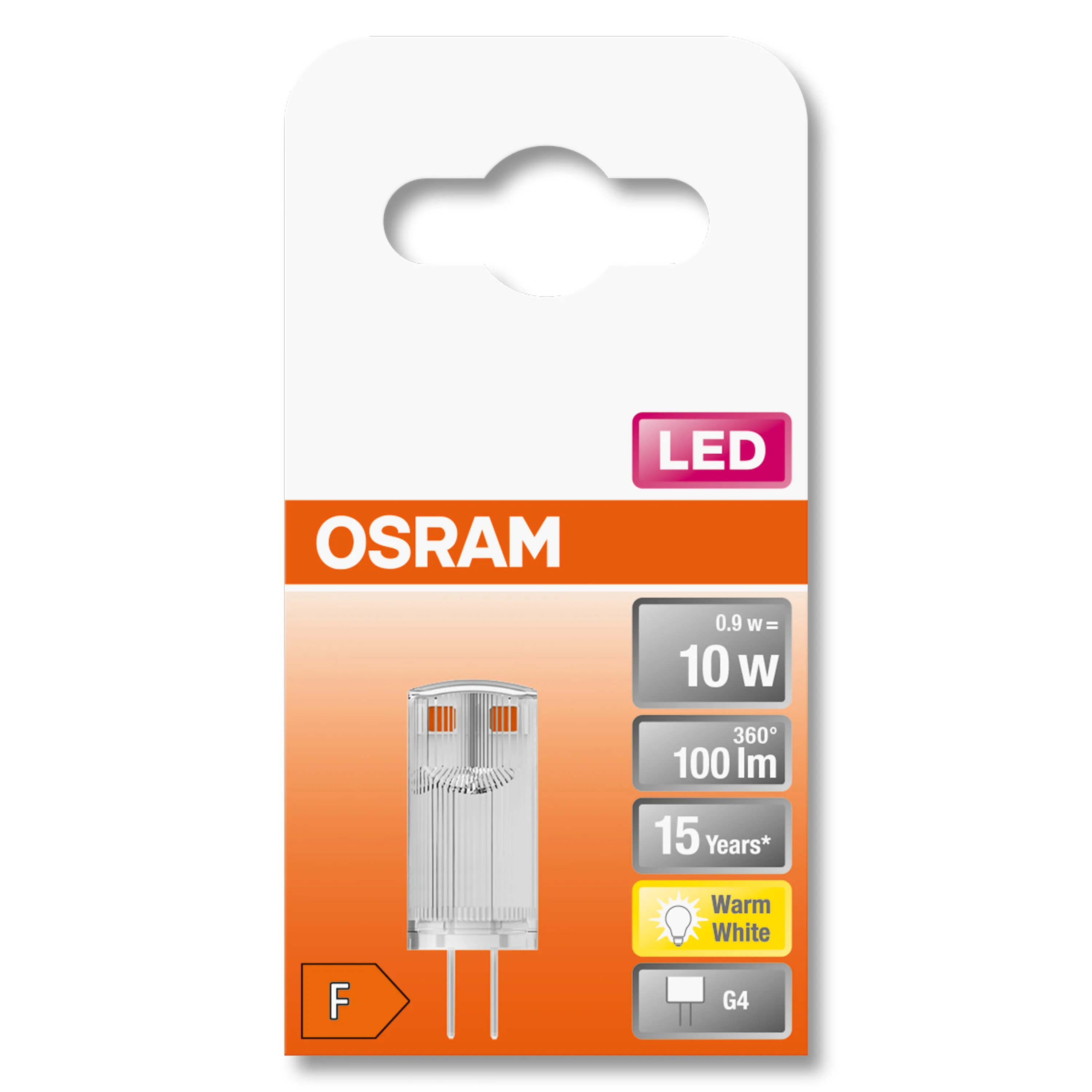 OSRAM LED PIN 10 0.9 Watt/827 Klar G4