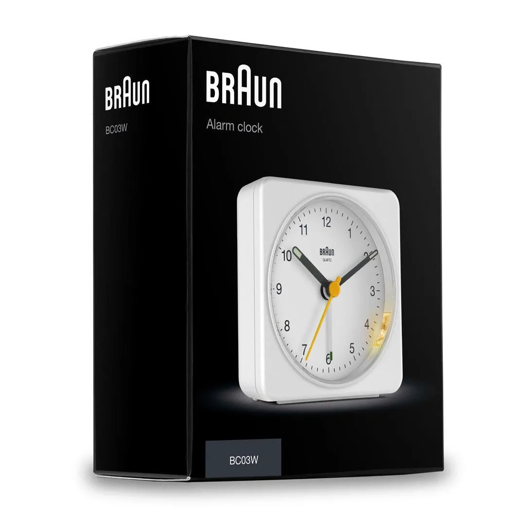 Braun BC 03 W quartz alarm clock analog white