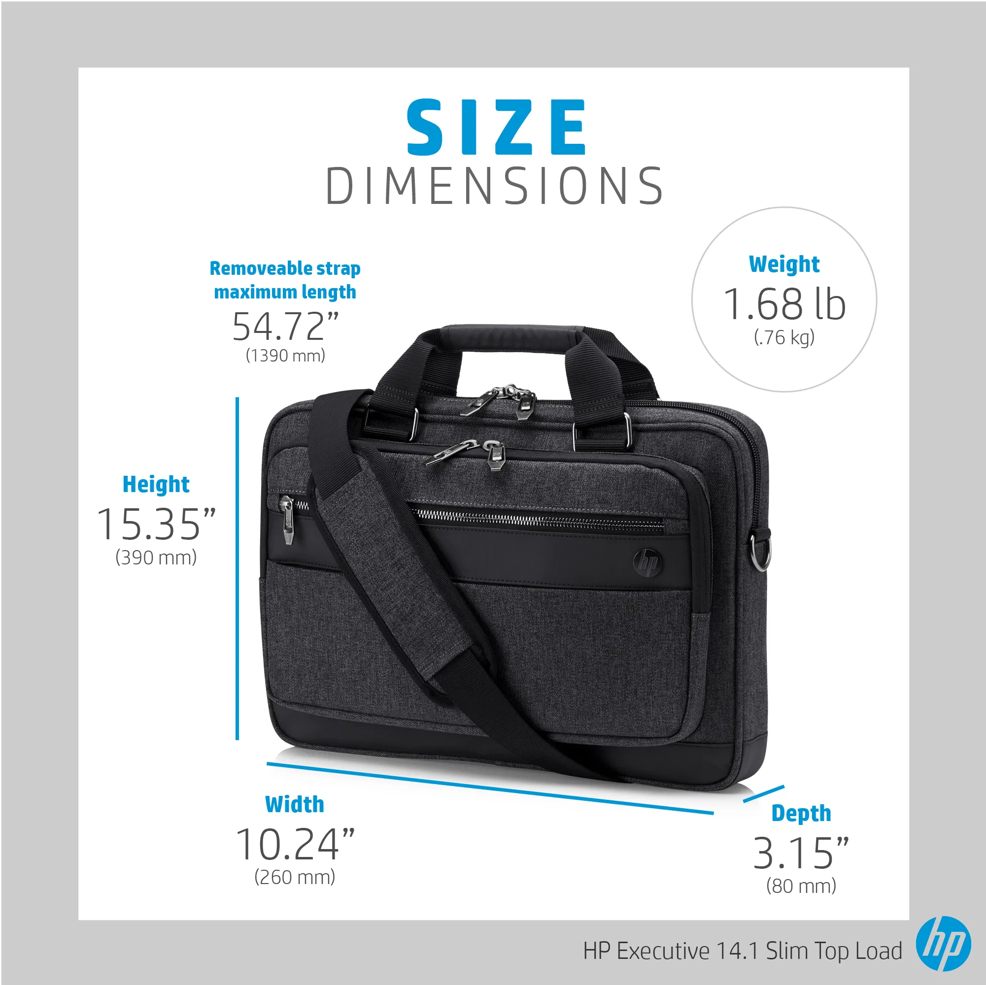 HP Executive Slim Top Load - Kannettavan tietokoneen kantolaukku - 14.1" - musta malleihin Chromebook 11 G9, Chromebook x360, Elite x2, EliteBook 83X G8, 840, 8