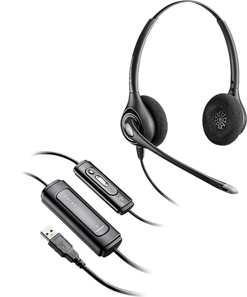 Poly SupraPlus Digital Duo D261N Headset, Black