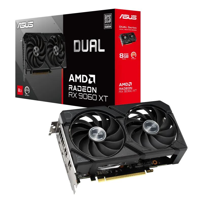 Asus Radeon RX 9060 XT Dual 8 Gt -n&auml;yt&ouml;nohjain