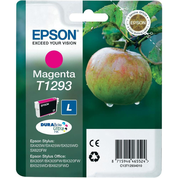 Epson T1293 - Kasetti tulostimelle - 1 x magenta - kuplapakkaus malleihin Stylus SX230, SX235, SX430, SX438, WorkForce WF-3010, 3520, 3530, 3540, 7015, 7515, 75