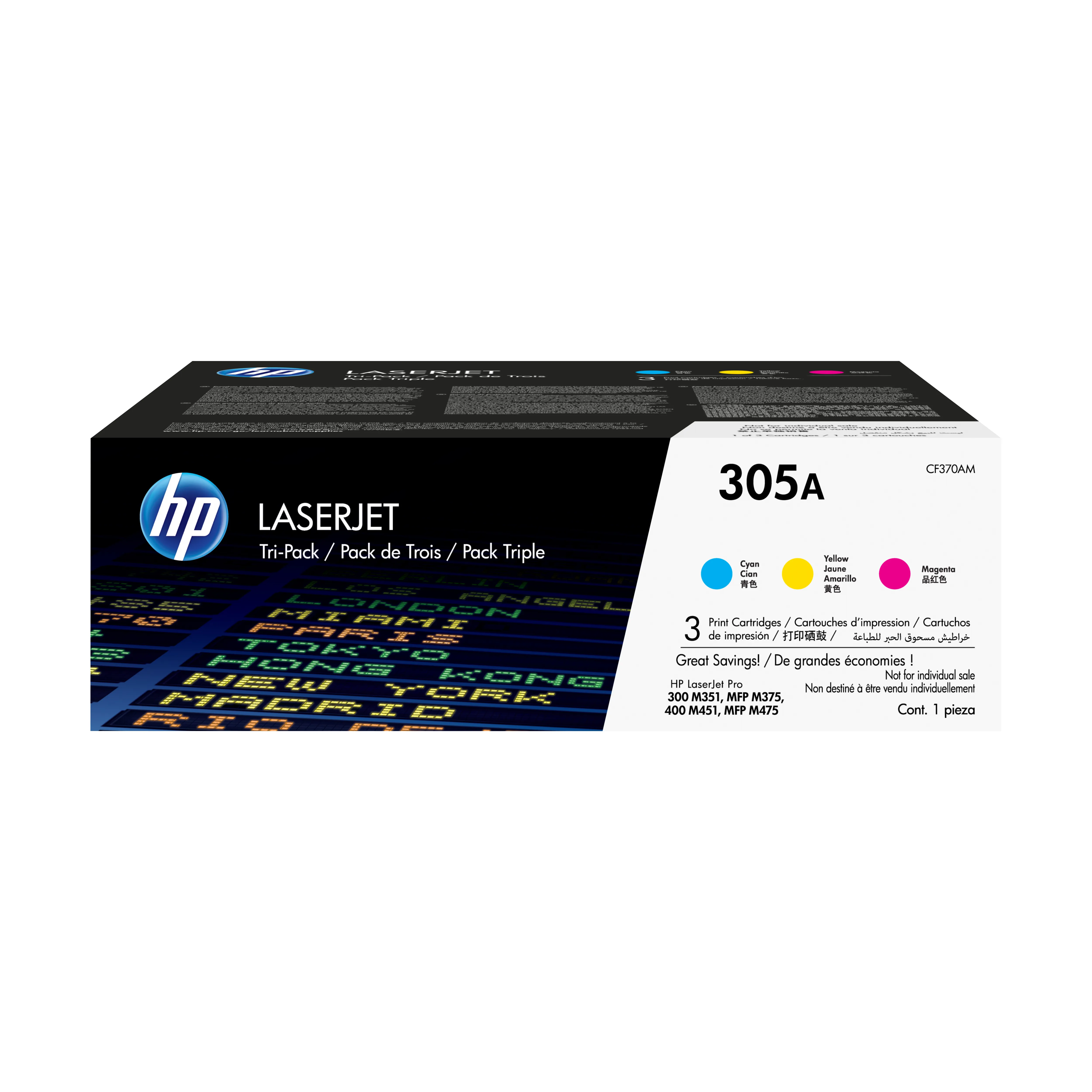 HP Toner 305A CYM Tri-Pack M351 M451 M375 M475
