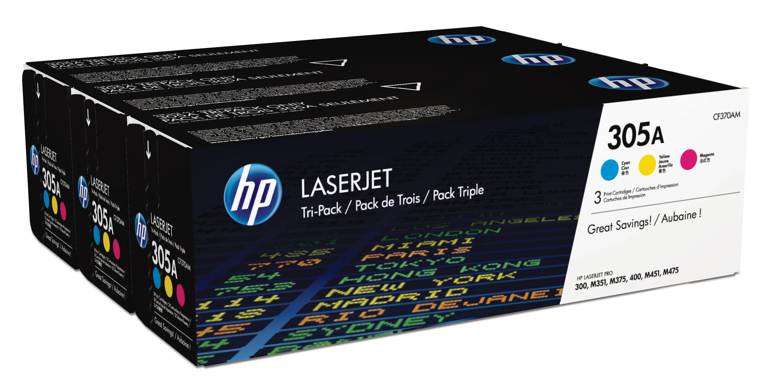 HP Toner 305A CYM Tri-Pack M351 M451 M375 M475