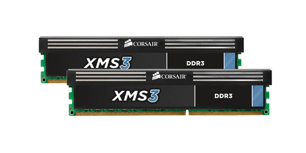 Corsair 8GB (2x4GB) XMS3, DDR3 1600MHz - Black