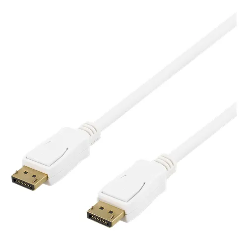 Deltaco Prime DisplayPort – DisplayPort 1.2 -kaapeli, 5 m, Valkoinen