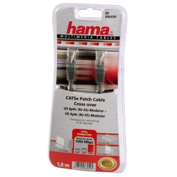 HAMA Kabel Nätverk Korsad 1,8 m International Line Oskärm