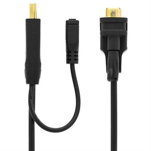 DELTACO PRIME HDMI - VGA-kaapeli, 19-pin ur - 15-pin ur, 1m, musta